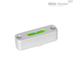GN 2283-6-JV Niveles para atornillar 6 Minutos angulares, mueven la burbuja 2 mm. Ajustable, instalación desde el lado frontal