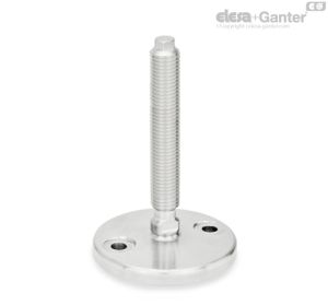 GN 23-V/VK Pie de nivelación Con / sin tuerca, hexágono externo en la parte superior y llave plana en la parte inferior