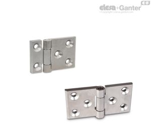 GN 237.3-A4-A Bisagra de alta resistencia para entornos especialmente agresivos, con agujeros para tornillos de cabeza avellanada