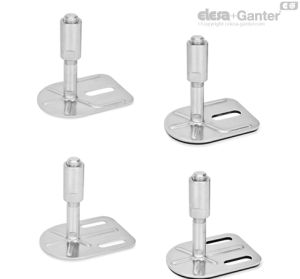 GN 43-W Leveling Feet With adjustable sleeve, covered thread and wrench flat at the bottom