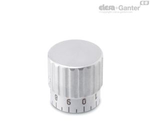 GN 436.1 Pomos de control moleteados de acero inoxidable