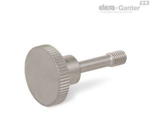 GN 464.2-NI Pomos moleteados Acero inoxidable