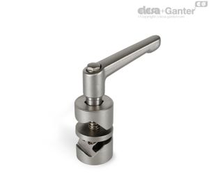 GN 490-B-NI Uniones de conectores articulados Acero inoxidable, con empuñadura graduable