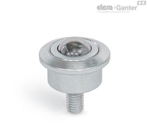 GN 509.5-S-B Caixa de Deslizador de bola em aço, com colar