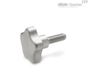 GN-5334 Pomos en estrella Con espárrago roscado, acero inoxidable AISI 304