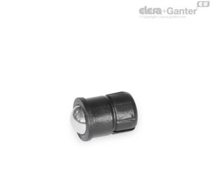 GN 614.5-KU Posicionadores de muelle Carcasa de plástico y bola de acero