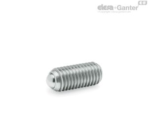 GN 615.3-KN Posicionadores de muelle Acero inoxidable, carga del muelle estándar, bloqueo para roscas PFB / MVK