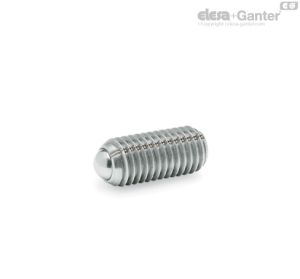 GN 615.3-KSN Posicionadores de muelle Acero inoxidable, carga del muelle elevada, bloqueo para roscas PFB / MVK