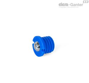 GN 616.2-KU Posicionadores de muelle Carcasa de plástico, bola de acero inoxidable
