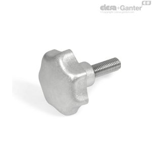 GN 6336.5-AM Pomos en estrella Aluminio, Acabado mate (rectificado)