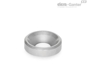 GN 6341-NI-B Arandelas Acero inoxidable AISI 303, con agujero para tornillo de cabeza avellanada