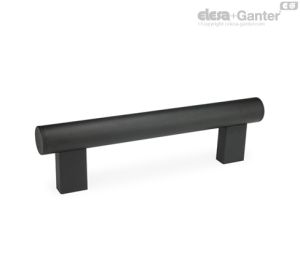 GN 666-SW Asas tubulares Segmento tubular para empuñadura, aluminio, revestimiento de plástico, negro