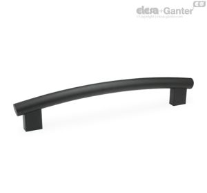 GN 666.4-SW Asas tubulares en forma de arco Segmento tubular para empuñadura, aluminio, revestimiento de plástico, negro
