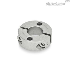 GN 7072.2-A Anillos de fijación partidos con dos agujeros pasantes