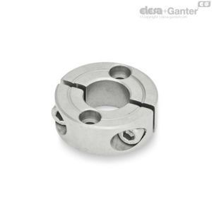 GN 7072.2-B Anillos de fijación partidos con dos agujeros avellanados para tornillos de cabeza allen