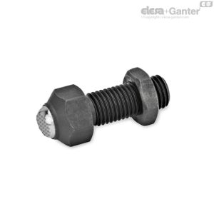 GN 709.3-RR Tornillos de apriete Superficie de contacto dentada, con retorno automático