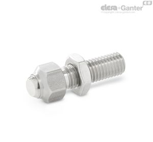 GN 709.35-B Tornillos de apriete de acero inoxidable Superficie de contacto lisa