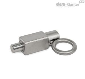 GN 722.4-A4-RP-R Posicionadores Acero inoxidable, con posición de bloqueo, con anillo