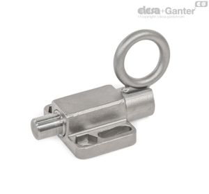 GN 722.6-C-A4 Posicionadores Acero inoxidable, con posición de bloqueo, con anillo