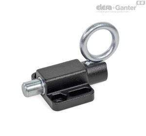GN 722.6-C-ST Posicionadores Acero, con posición de bloqueo, con anillo