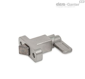 GN 724.2-NI-B3 Elementos de cierre con muelle Acero inoxidable, posición de leva de cierre paralela a la brida, chaflán a la derecha