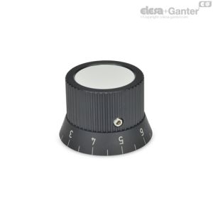GN 726.2-S Pomos de control con escala de 0...9, 20 graduaciones