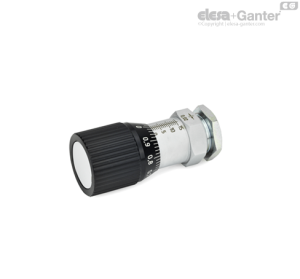 GN 727-S1 Pomos de control con eje regulable Montaje con tornillo hexagonal