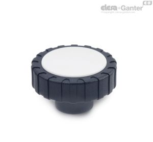 GN 7336-NI Pomos moleteados / tornillos moleteados con rosca hembra, acero inoxidable