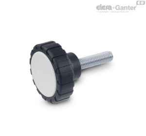 GN-7336-ST Pomos moleteados / tornillos moleteados con perno roscado, acero