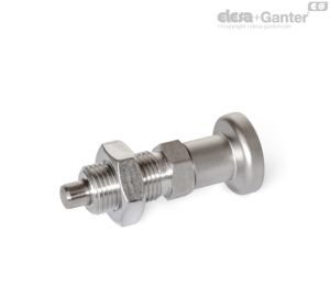 GN 818-BKN Posicionadores sin bloqueo de posición, con pomo de acero inoxidable, con contratuerca