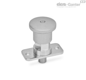 GN 822.12-CN Mini posicionadores Con posición de bloqueo, con pomo de acero inoxidable