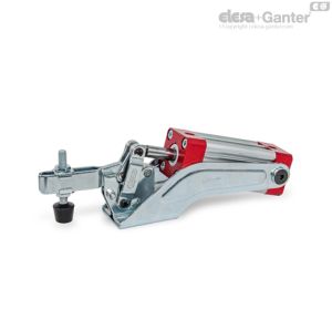GN 860-CP Bridas de accionamiento neumático Brazo de sujeción en horquilla, con dos arandelas embridadas y montaje de husill GN 708.1