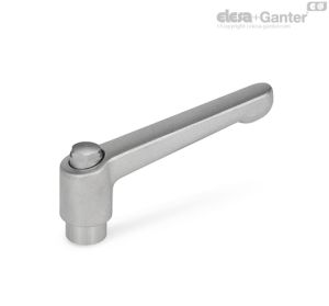 GN 911.3 Empuñaduras graduables de acero inoxidable con inserto roscado
