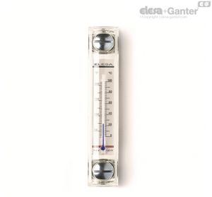 HCX/TB-AR Level indicators with thermometer Polished zinc-plated steel screws, NBR packing ring, bulb with blue colour liquid