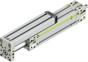 Electric actuator with one slide guide
