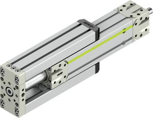Electric actuator with two slide guides