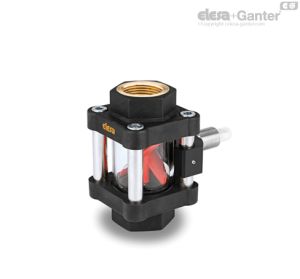 HVF-E (G3/4 - G1) Visual flow indicators with flow-meter sensor Brass bosses