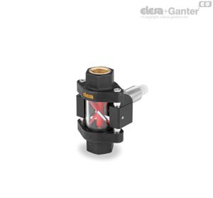 HVF-E (G3/8 - G1/2) Visual flow indicators with flow-meter sensor Brass bosses