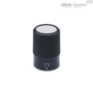 IZP+K Pomos de control moleteados Con indicador triangular