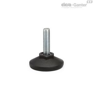 LX-AS Levelling feet, fixed stem Zinc-plated steel, base with no-slip disk