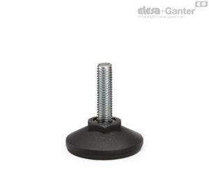 LX-AS-SST Levelling feet, fixed stem AISI 304 stainless steel, base with no-slip disk