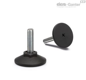LX-SST-S Levelling feet, fixed stem AISI 304 stainless steel, base with screwdriver slot