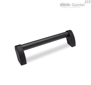 M.1053-EP Asas tubulares excéntricas Tubo de aluminio con revestimiento de resina epoxi, soportes del asa de color negro.