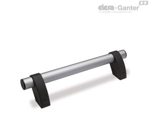 M.1053-P-AN-BK Asas tubulares excéntricas Tubo de aluminio anodizado, soportes del asa de color negro