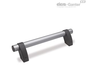 M.1053-P-AN-GR Asas tubulares excéntricas Tubo de aluminio anodizado, soportes del asa de color gris.