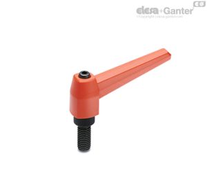 MR.63 p-M6x10-C2 Adjustable handles Black phosphated steel threaded stud