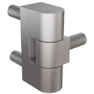 Bisagra atornillable en 3 partes con placa