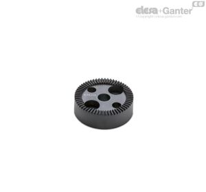 RDB-F Elementos de fijación dentados Montaje frontal, agujeros para tornillos de cabeza cilíndrica