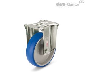 RE.F1-PBL-SST-N Ruedas monolíticas con soporte de acero INOX Soporte fijo, sin freno