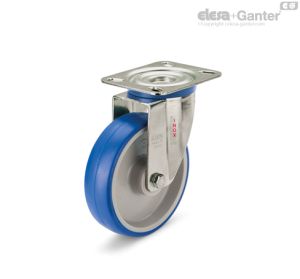 RE.F1-SBL-SST-N Ruedas monolíticas con soporte de acero INOX Soporte giratorio, sin freno